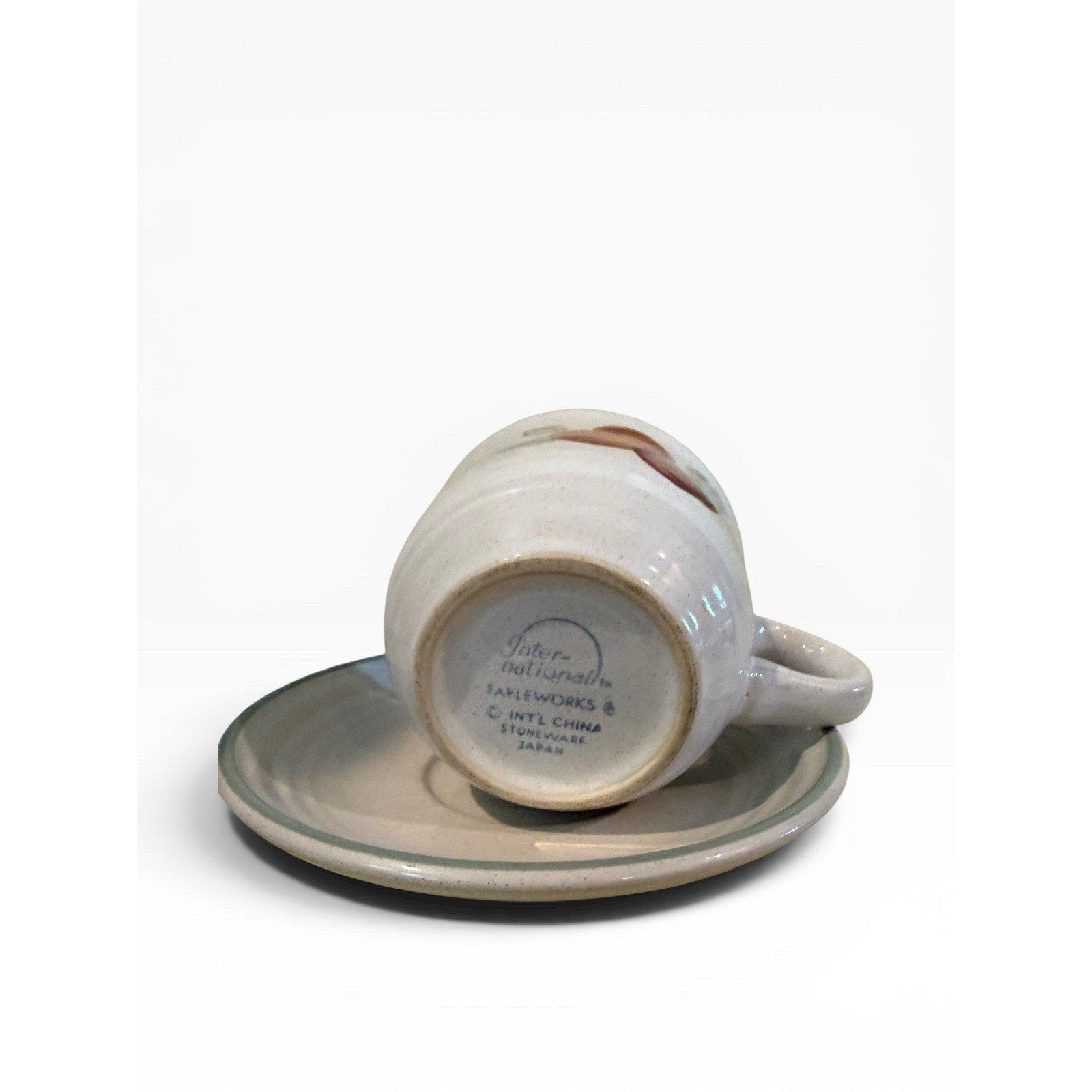 International Sweet Bounty Inddividual Cup & Saucer Set Fruit Design Stoneware