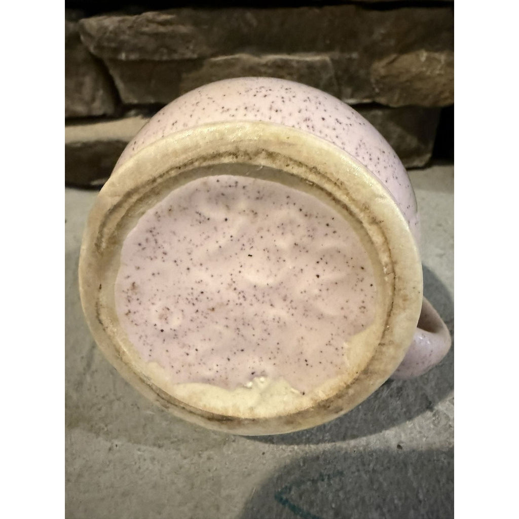 White Ceramic Creamer – Handmade Pink Speckled Jug | Rustic Kitchen Decor Vase