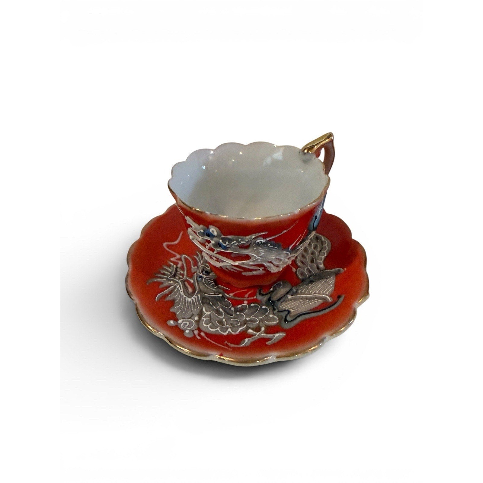 Small Teapot Teacup Cup Saucer Demitasse Coffee Japan Inoclay Dragon8576
