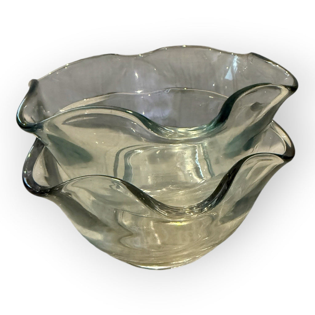 Dip In Glass Pair Triangular Folded Edges Ice cream Spices Bowl