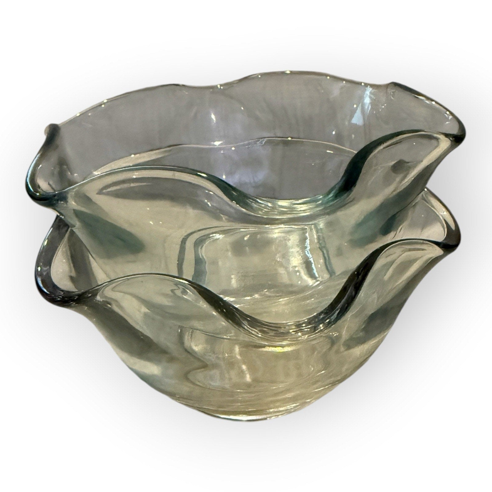 Dip In Glass Pair Triangular Folded Edges Ice cream Spices Bowl