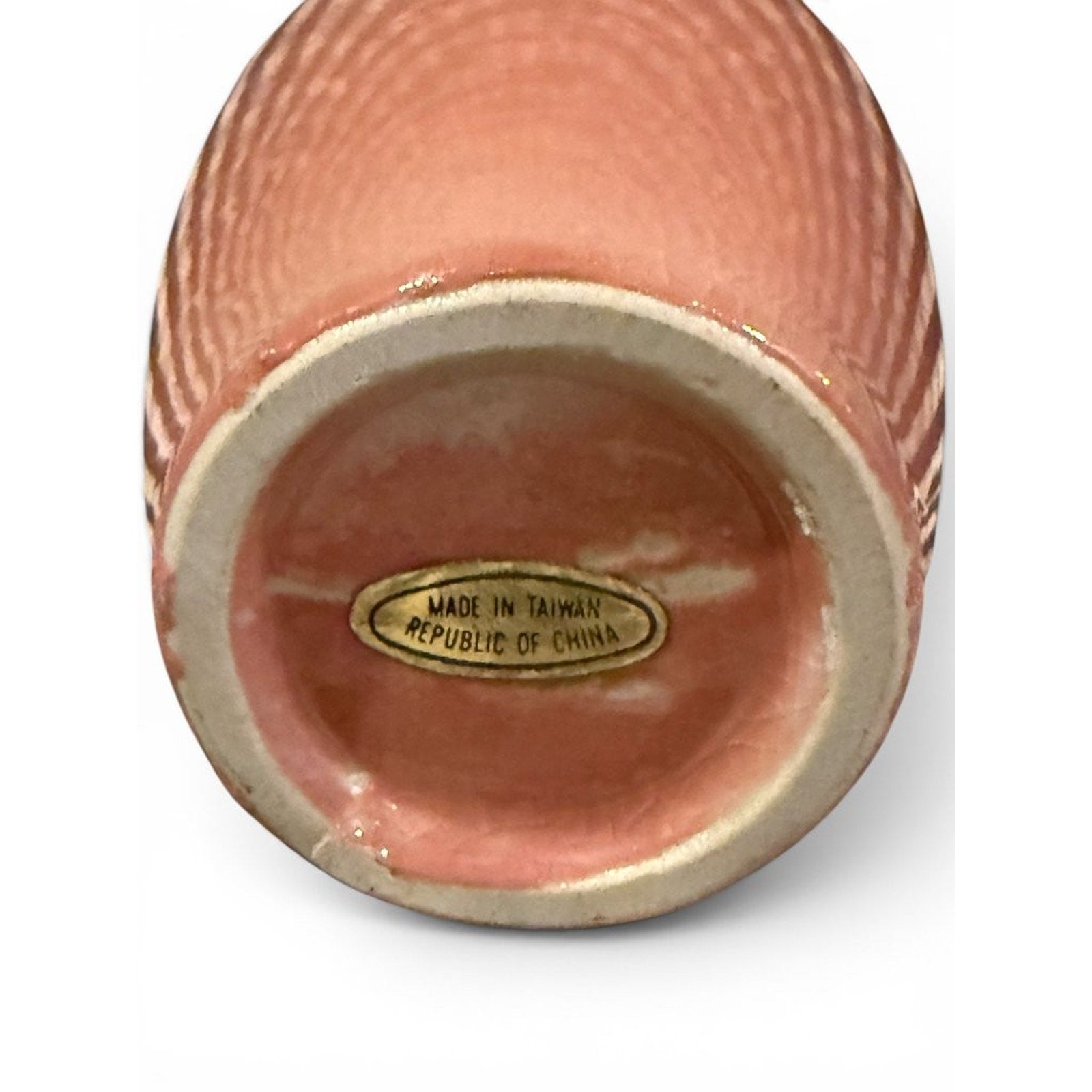 Vintage Pink Floral Ceramic Vase