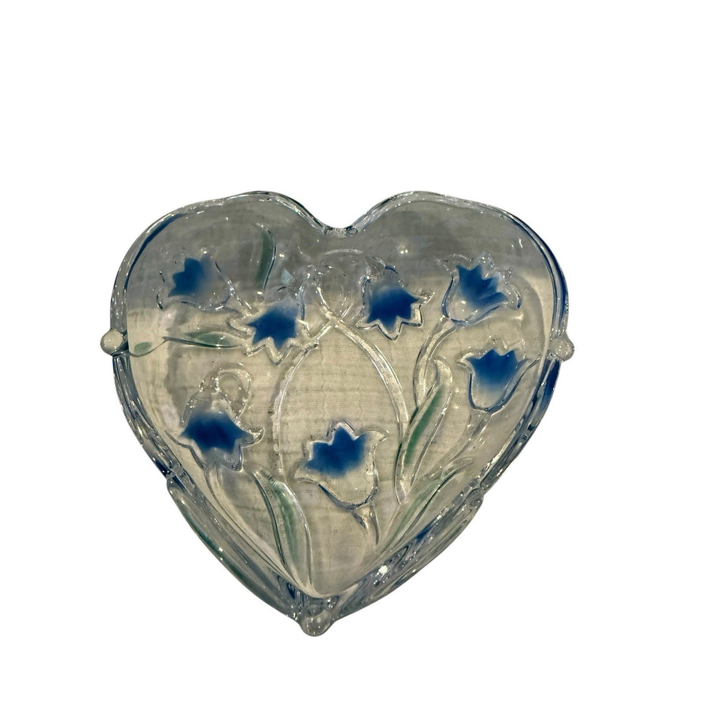 Mikasa Bluebells Flowers Crystal Heart Shape Dish - Valentine’s Day