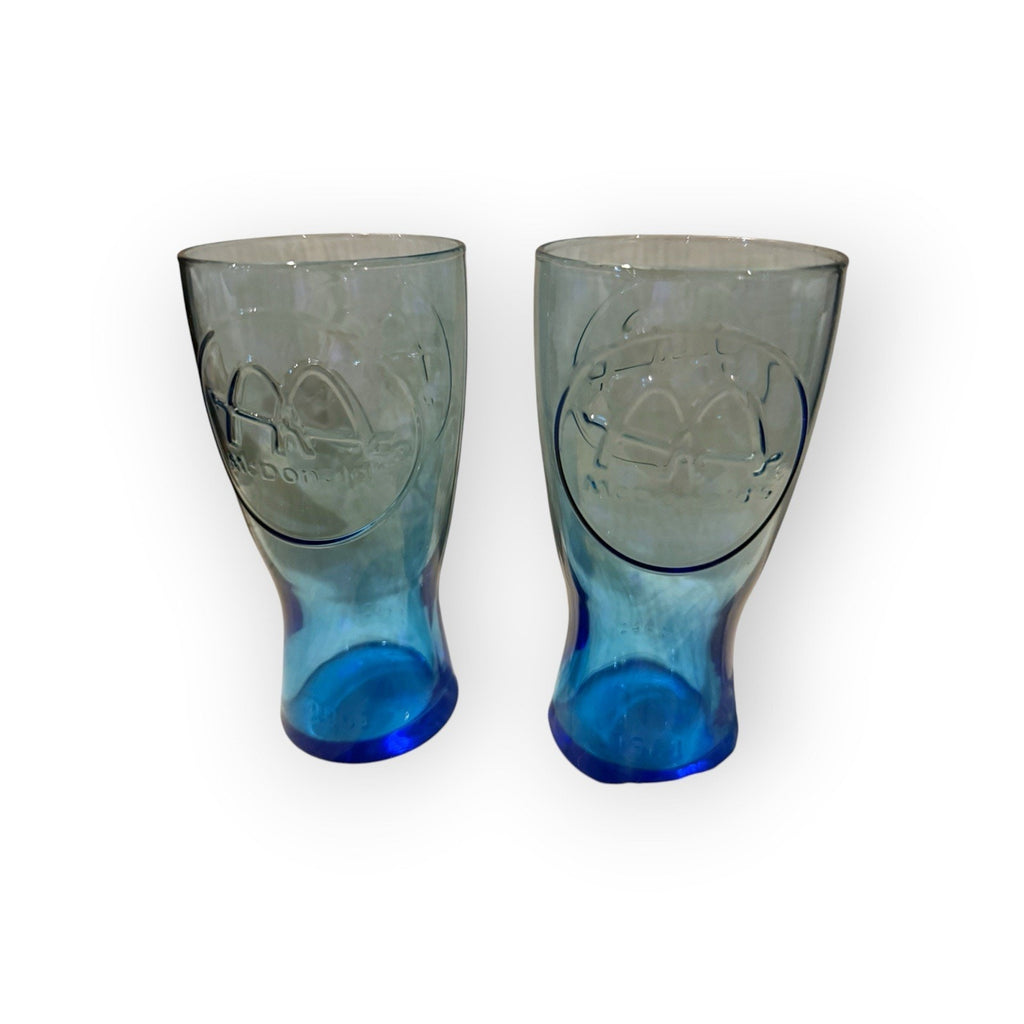 McDonalds Set of 2 Blue Vintage Retro Glasses from 1961