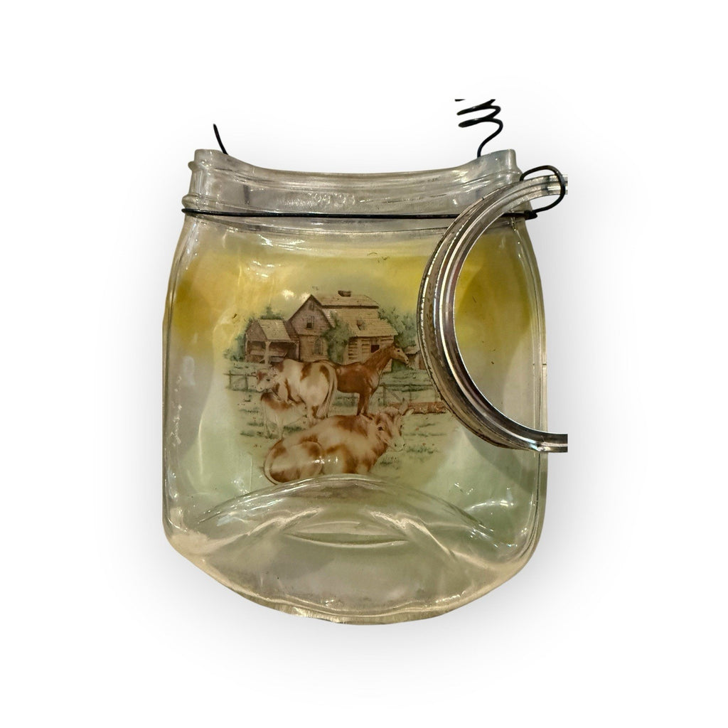 Set Of 2 Decorative Wall Art Quart Canning Jars Wire handle Wide Mouth 32oz