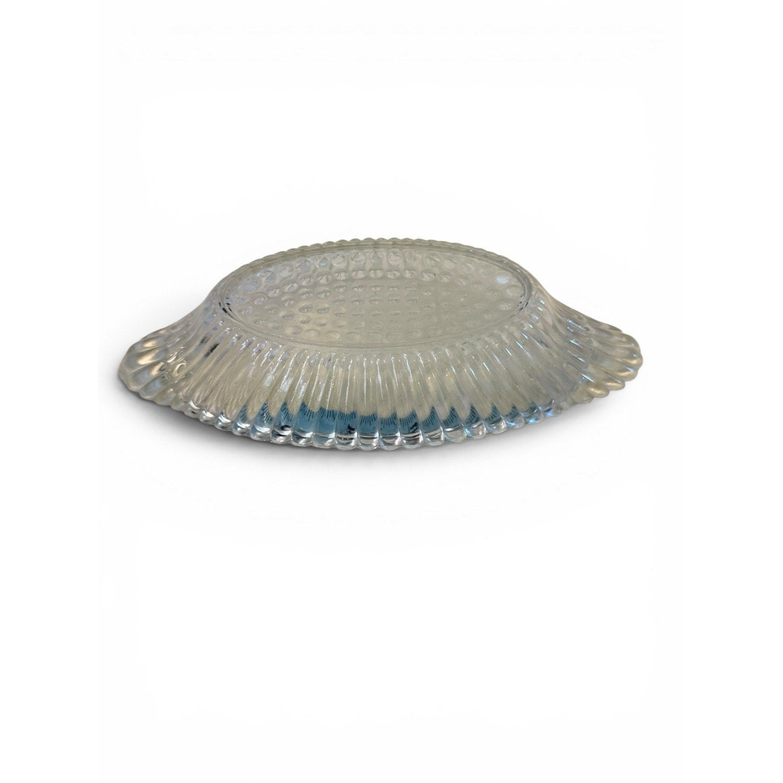 Vintage Clear Glass Textured Banana Boat Design Bowl/Dish (9x4 inches)
