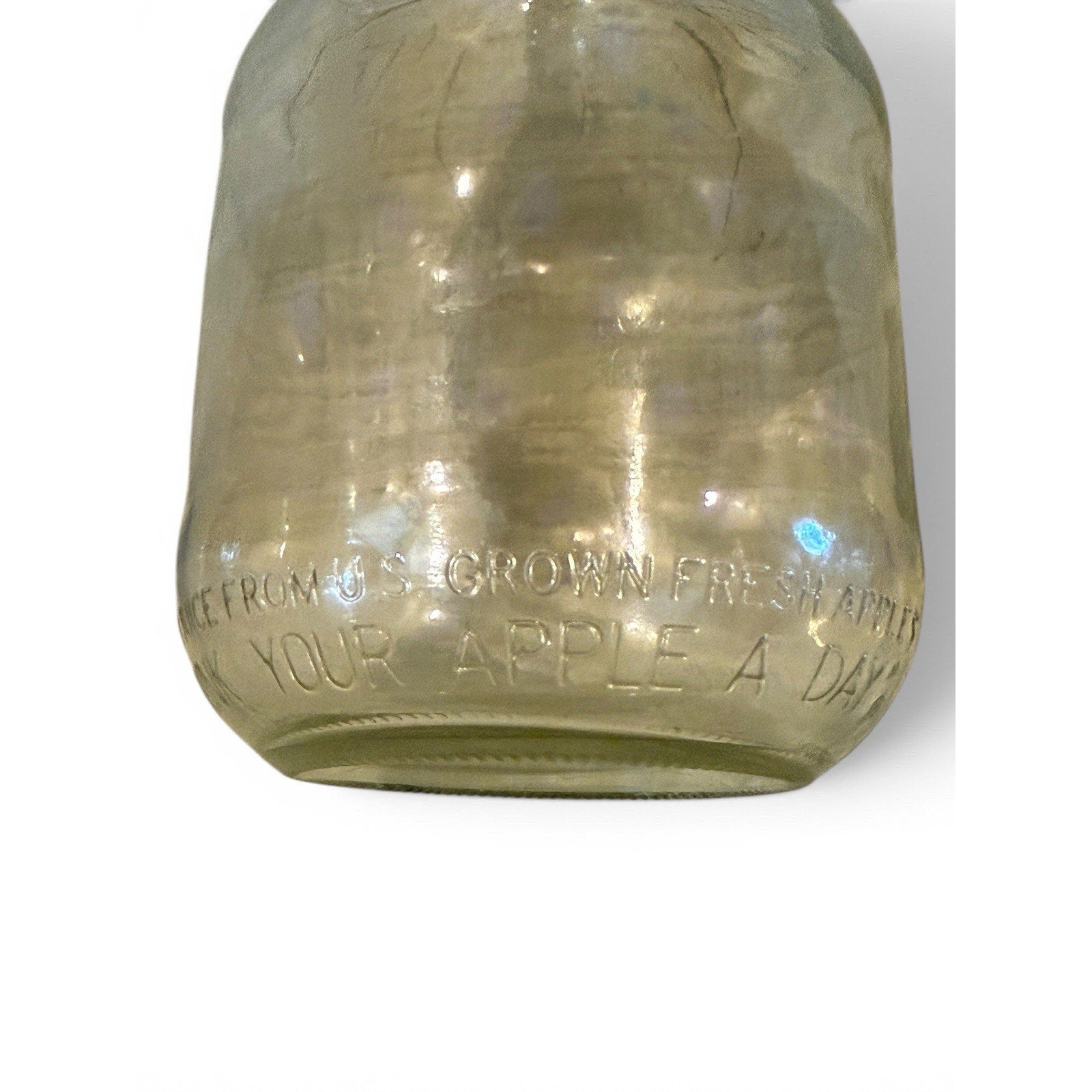 Vtg Martinelli`s Apple Juice 1/2 Gallon Glass Jug Embossed Leaves Cider Bottle