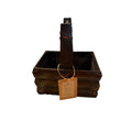 Hallmark Rustic Wooden Basket Brown Country Farmhouse Cabin Square Handle NEW