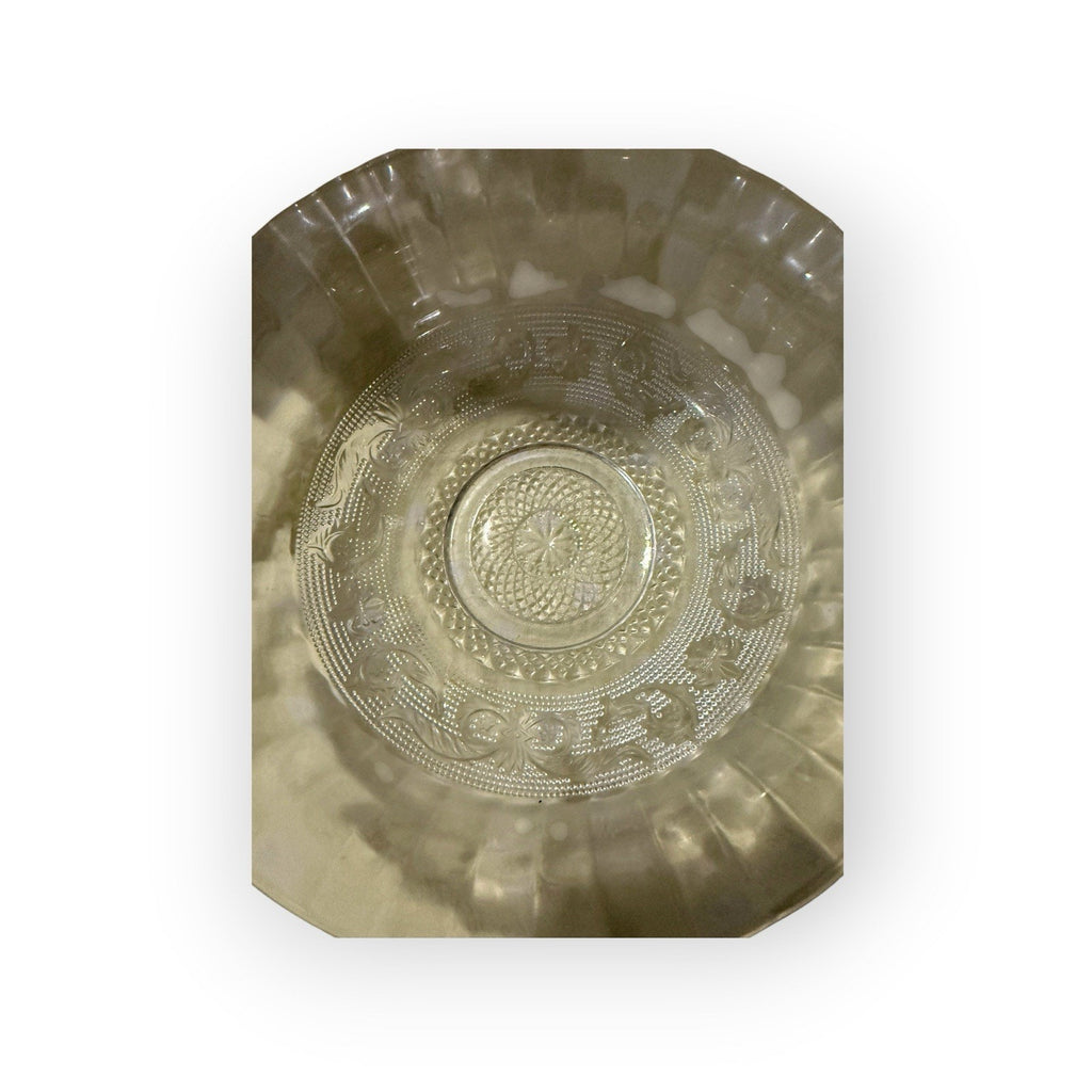 Lot of 2 Depression Glass Kig Malaysia Serving Bowl Fleur de Lis Design 7 7/8"