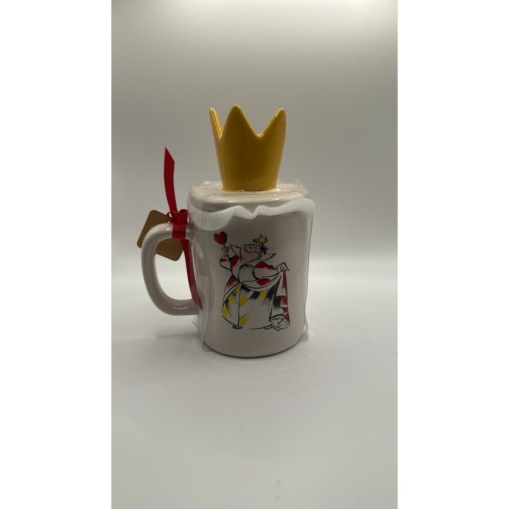 Rae Dunn Disney Alice in Wonderland Queen Of Hearts Doube Sided Mug With Topper