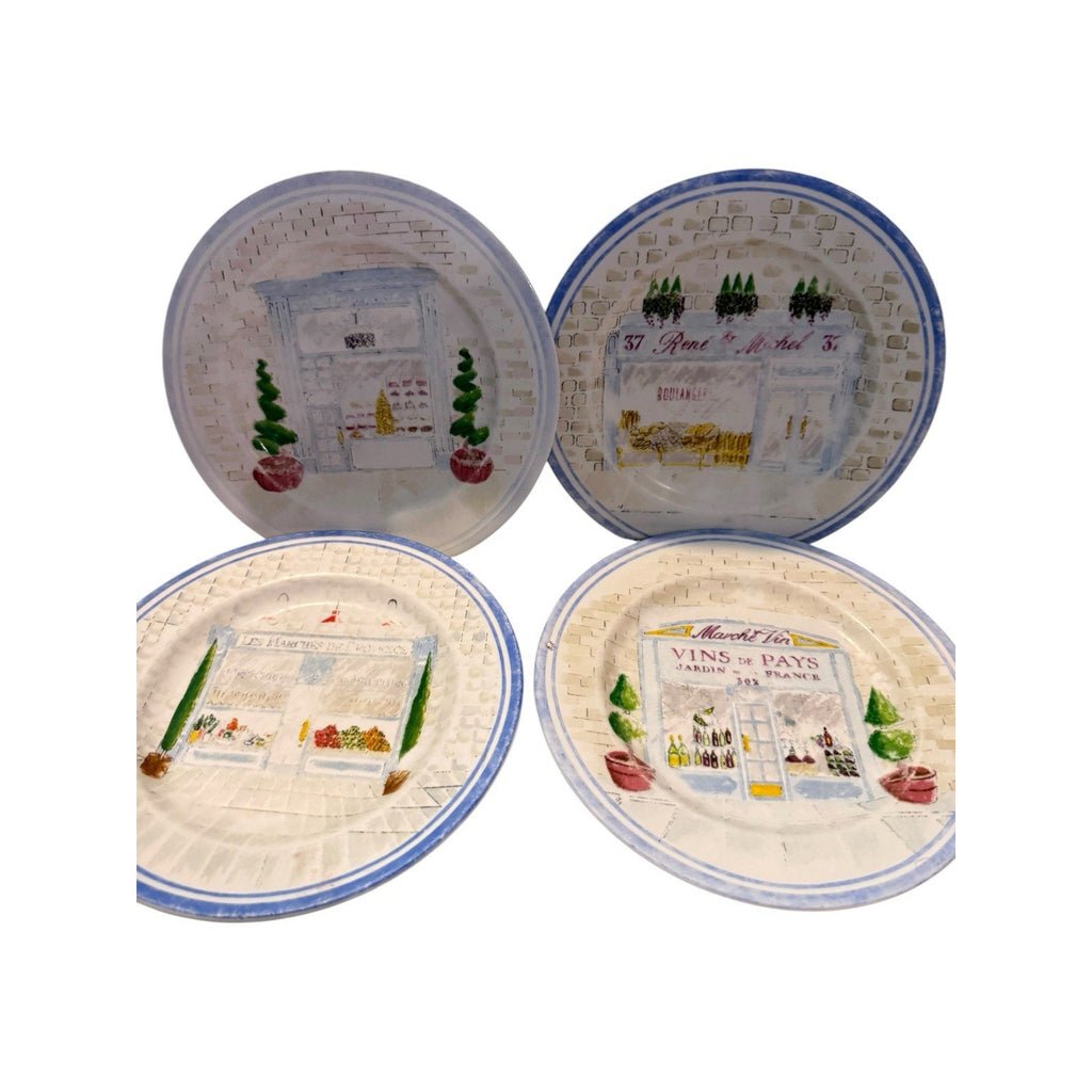 American Atelier French Bistro Decorative Plates Lot of 4