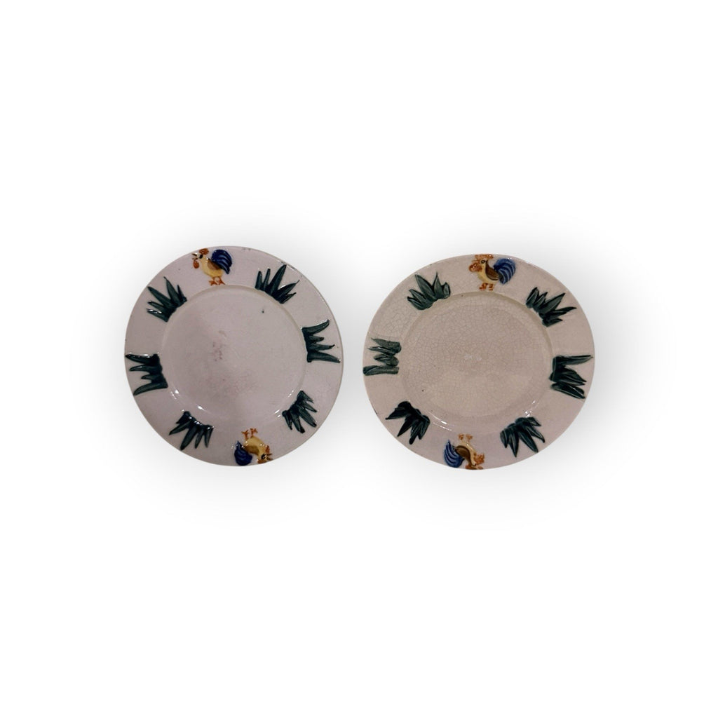 LOT of 2 Vintage Children’s Plates/Japan Import 1940s/5” Diam./Earthenware/Used