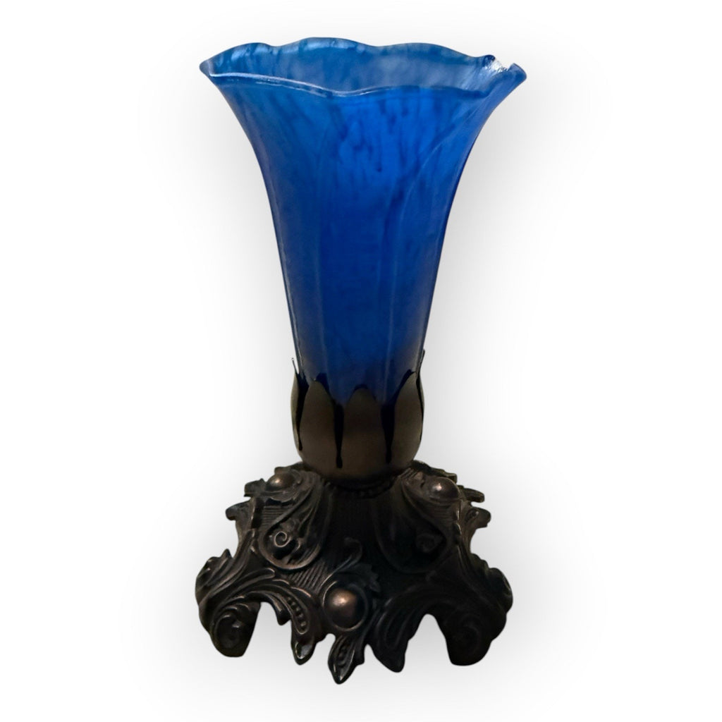 Blue 8" H Blue Pond Lily Accent Lamp