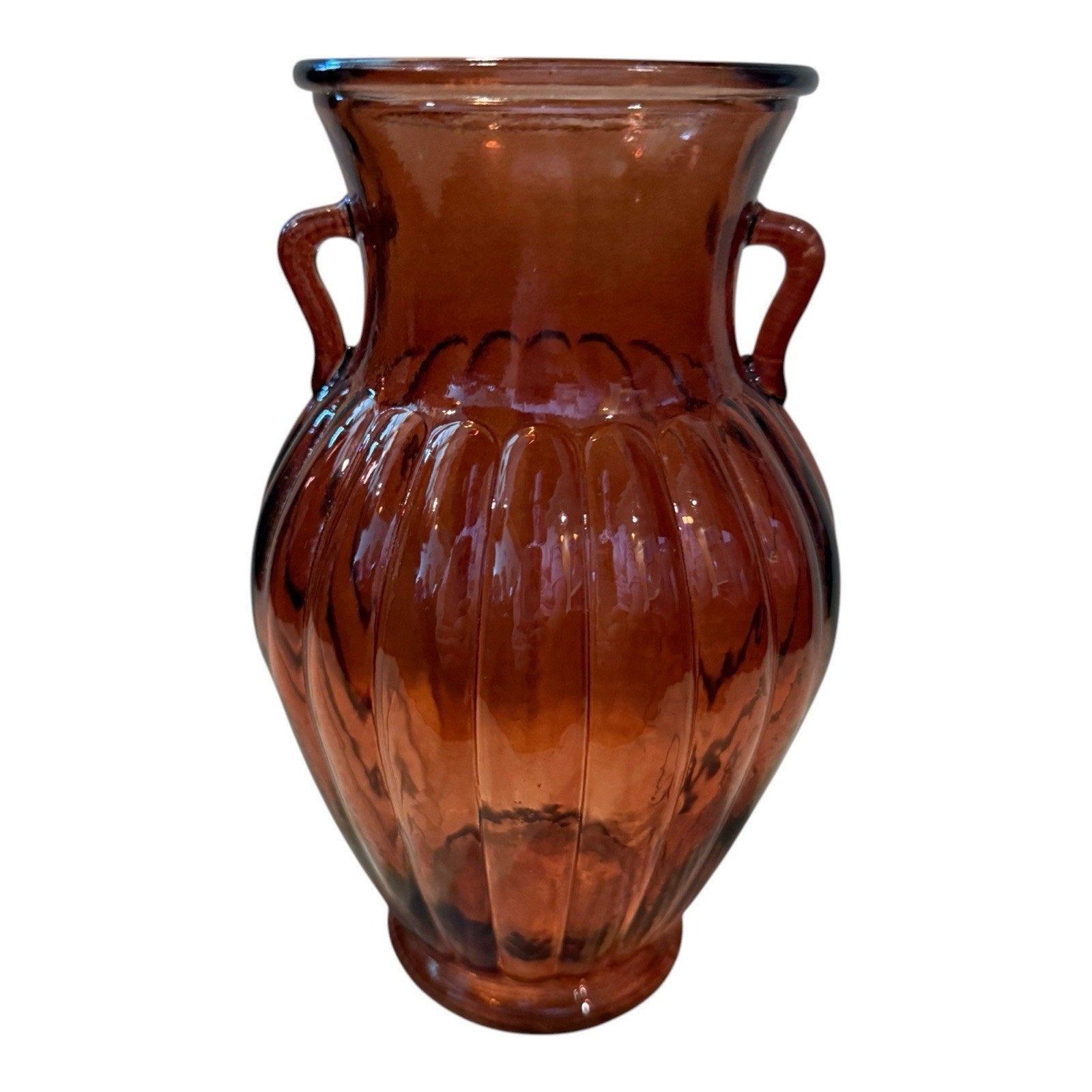 Amber Glass Flower Vase for Fresh or Artificial Flowers Home Decor Centerpiece 8