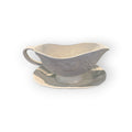 Vintage Century Japan Gravy Boat & Saucer Fruit Leaves 2 Pc Set White Ceramic