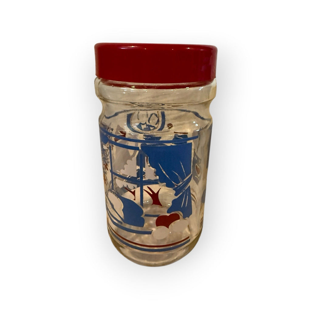 VTG MCM Maxwell House Instant Coffee Glass Jar Country Kitchen Anchor Hocking
