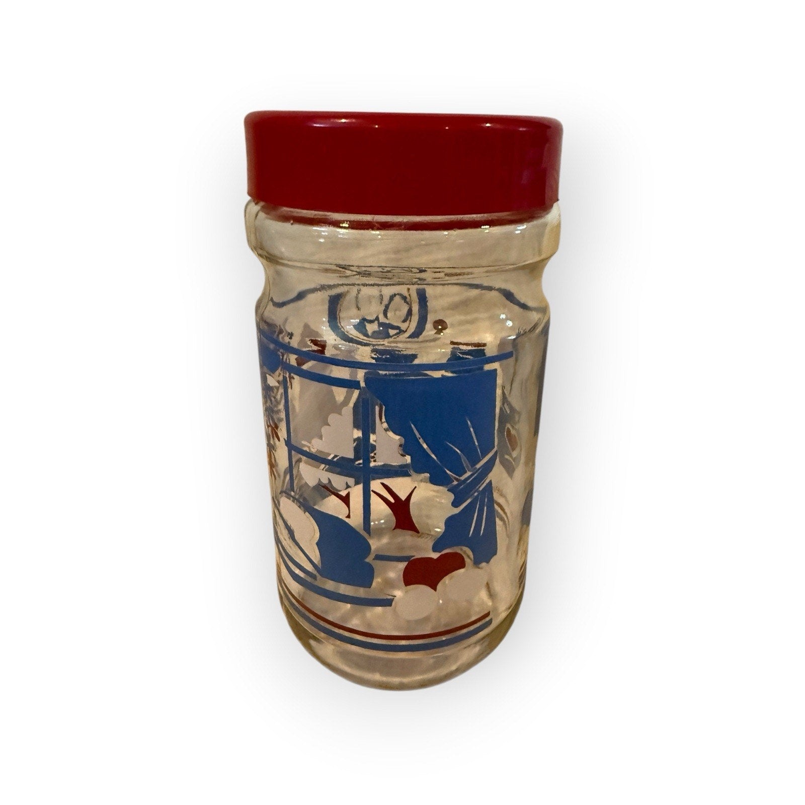 VTG MCM Maxwell House Instant Coffee Glass Jar Country Kitchen Anchor Hocking