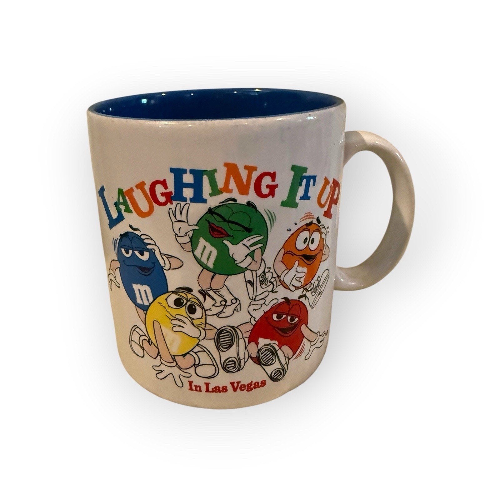 Laughing it up in Las Vegas M&M coffee cup
