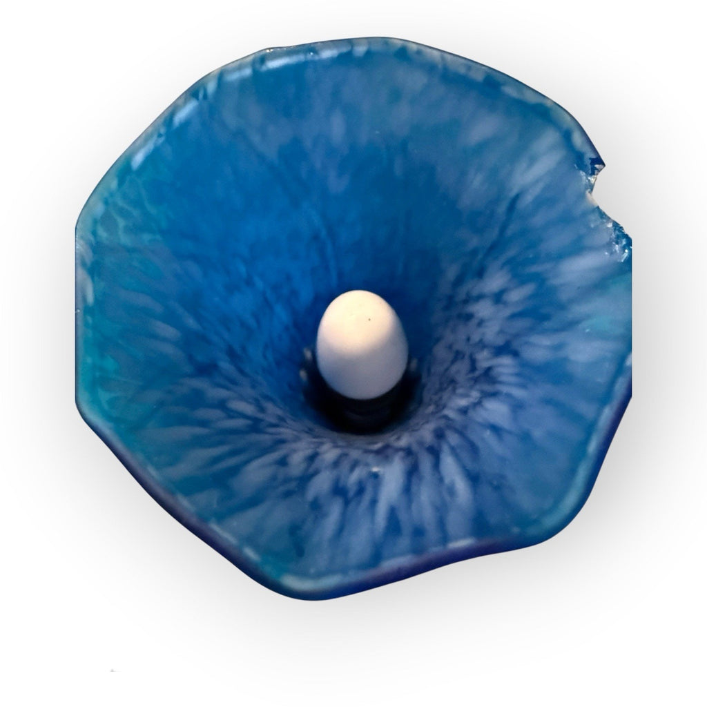 Blue 8" H Blue Pond Lily Accent Lamp