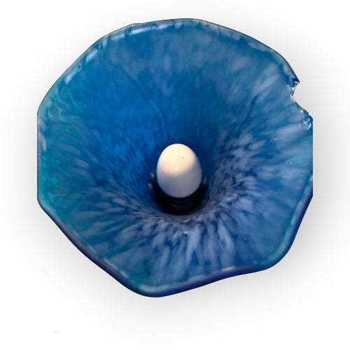 Blue 8" H Blue Pond Lily Accent Lamp
