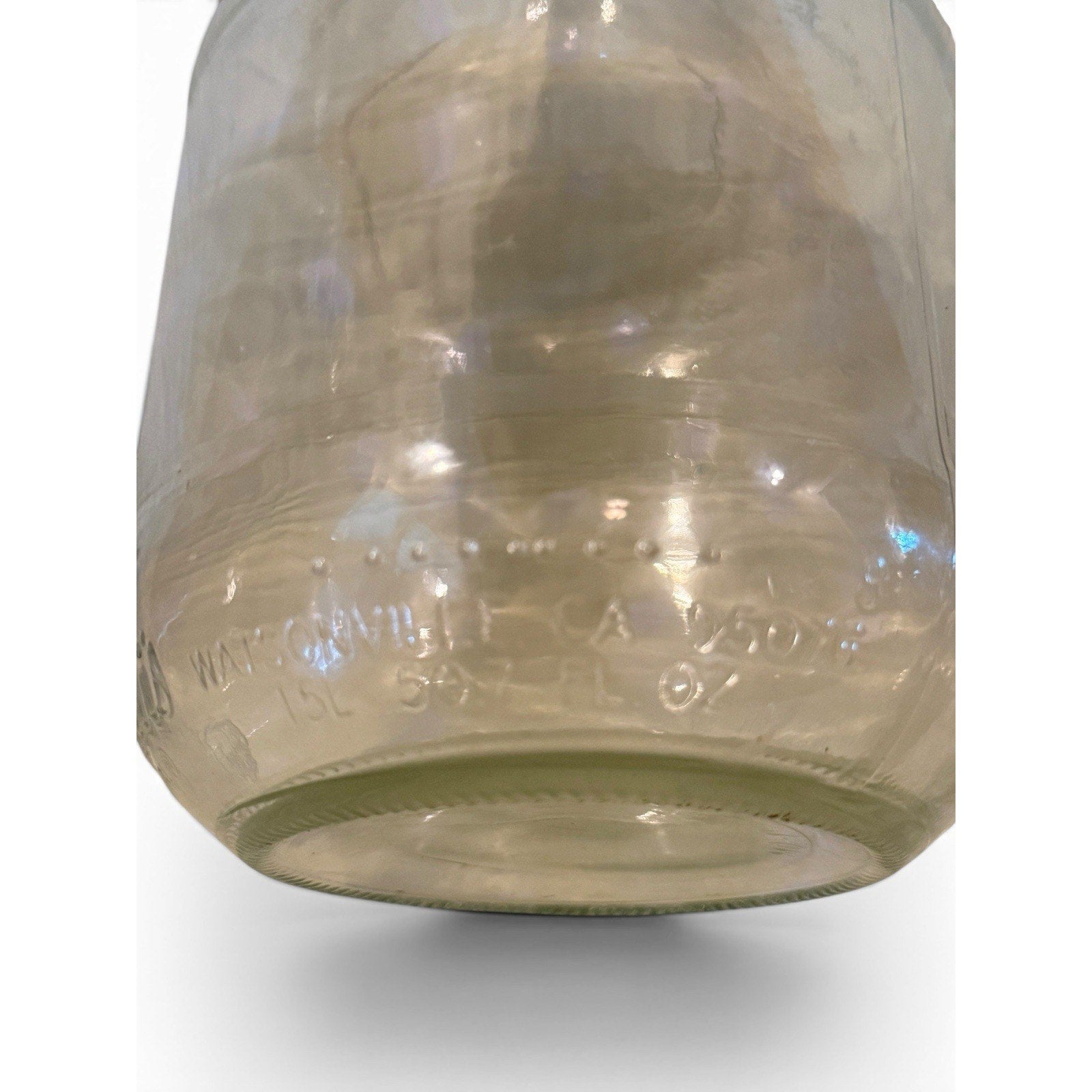 Vtg Martinelli`s Apple Juice 1/2 Gallon Glass Jug Embossed Leaves Cider Bottle