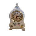 Rare VTG Porcelain Quartz Lounge Mantel Tower Clock Hand Painted Floral Pattern