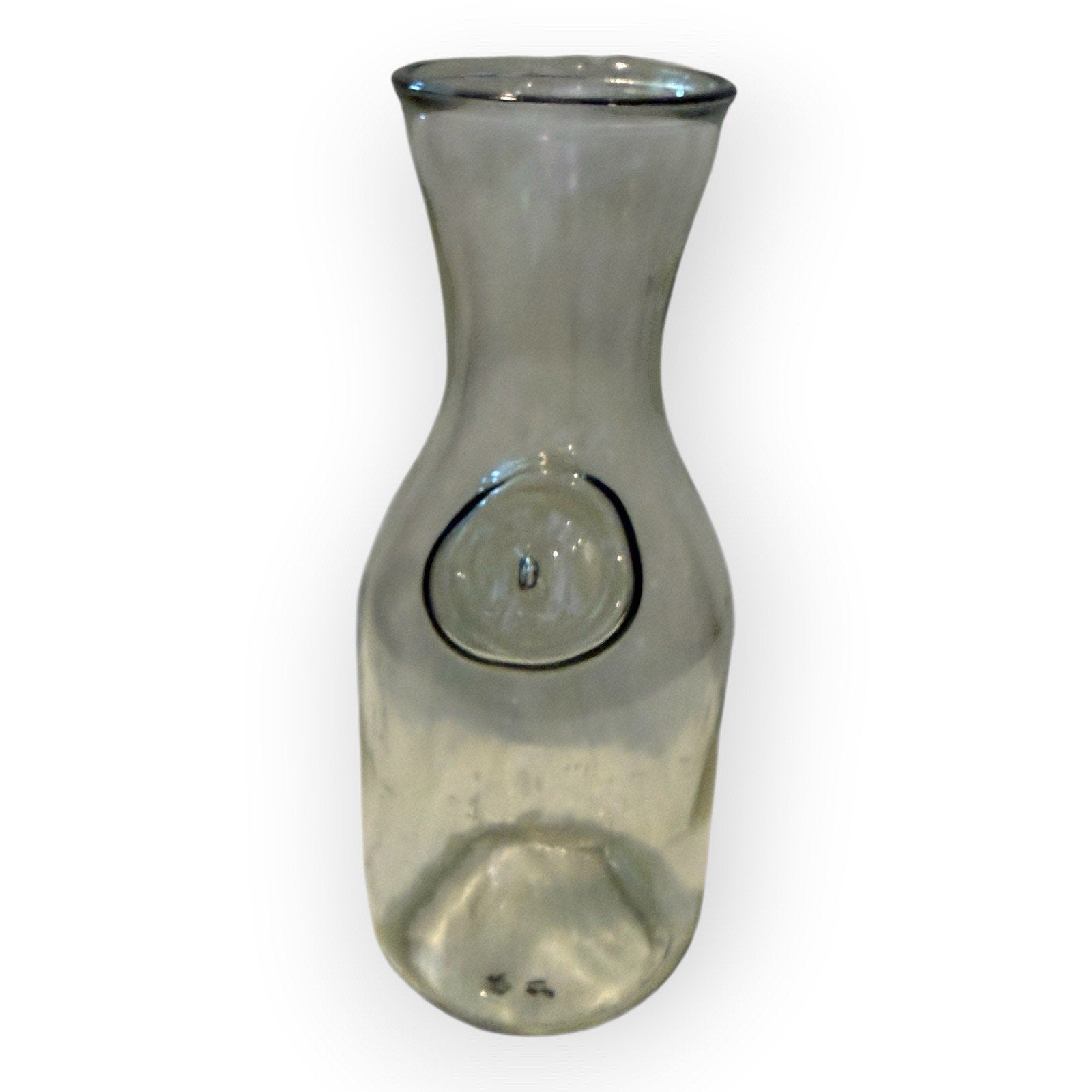 CLEAR PINT MILK BOTTLE---SINCE 1852 CIRCLE LABEL IN GLASS