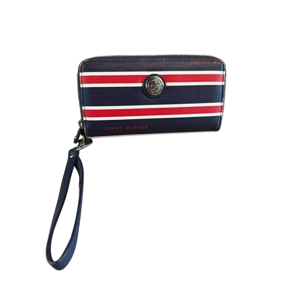Tommy Hilfiger Purse - Navy Canvas Satchel With Gold Hardware & Zip Closure