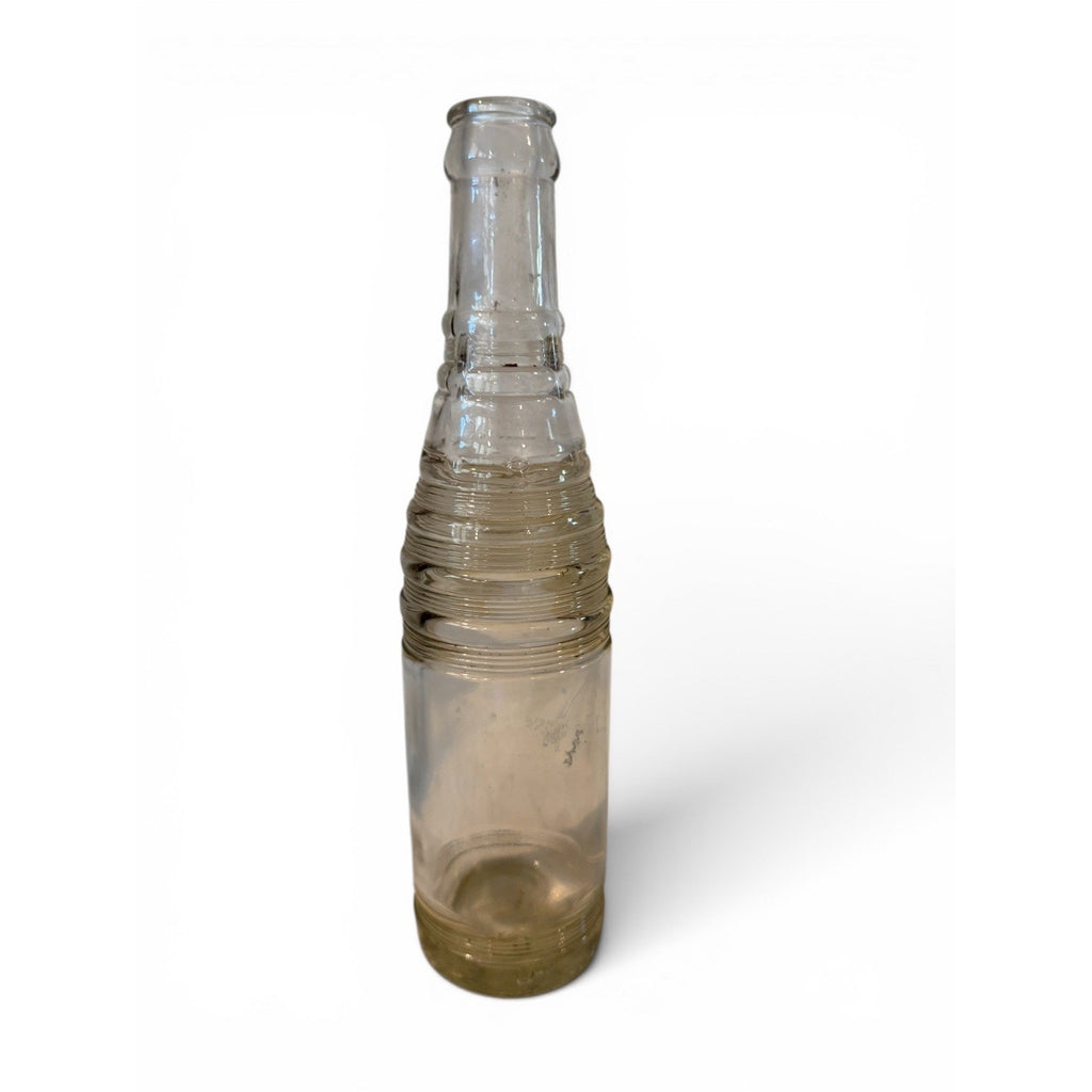 Vintage Nesbitt's Soda Ace Hi Cola Ribbed Embossed Clear Glass Bottle 8oz 8.5"