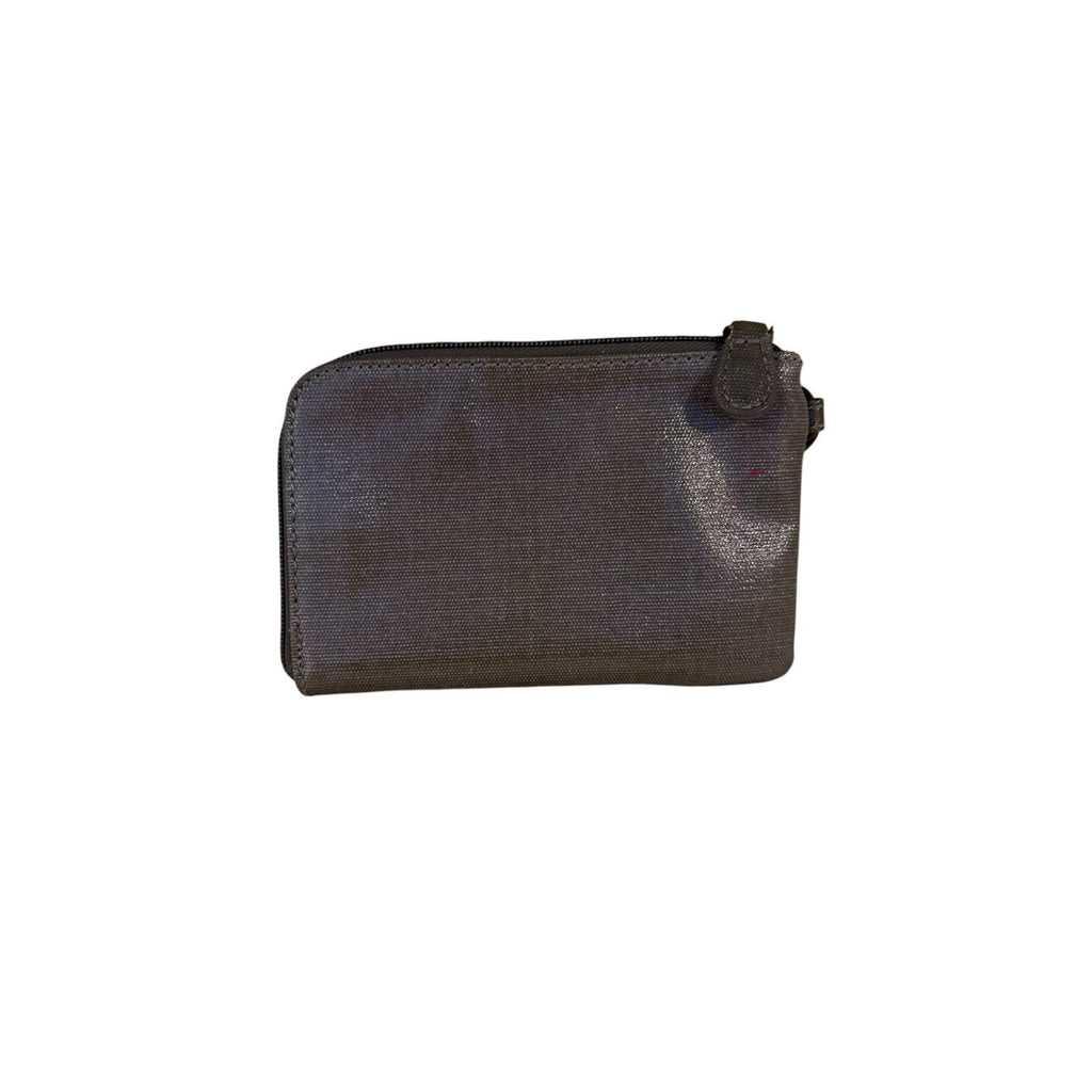 Mariposa Birds on a Wire Zip Around Wristlet Gray Coated Canvas Womens