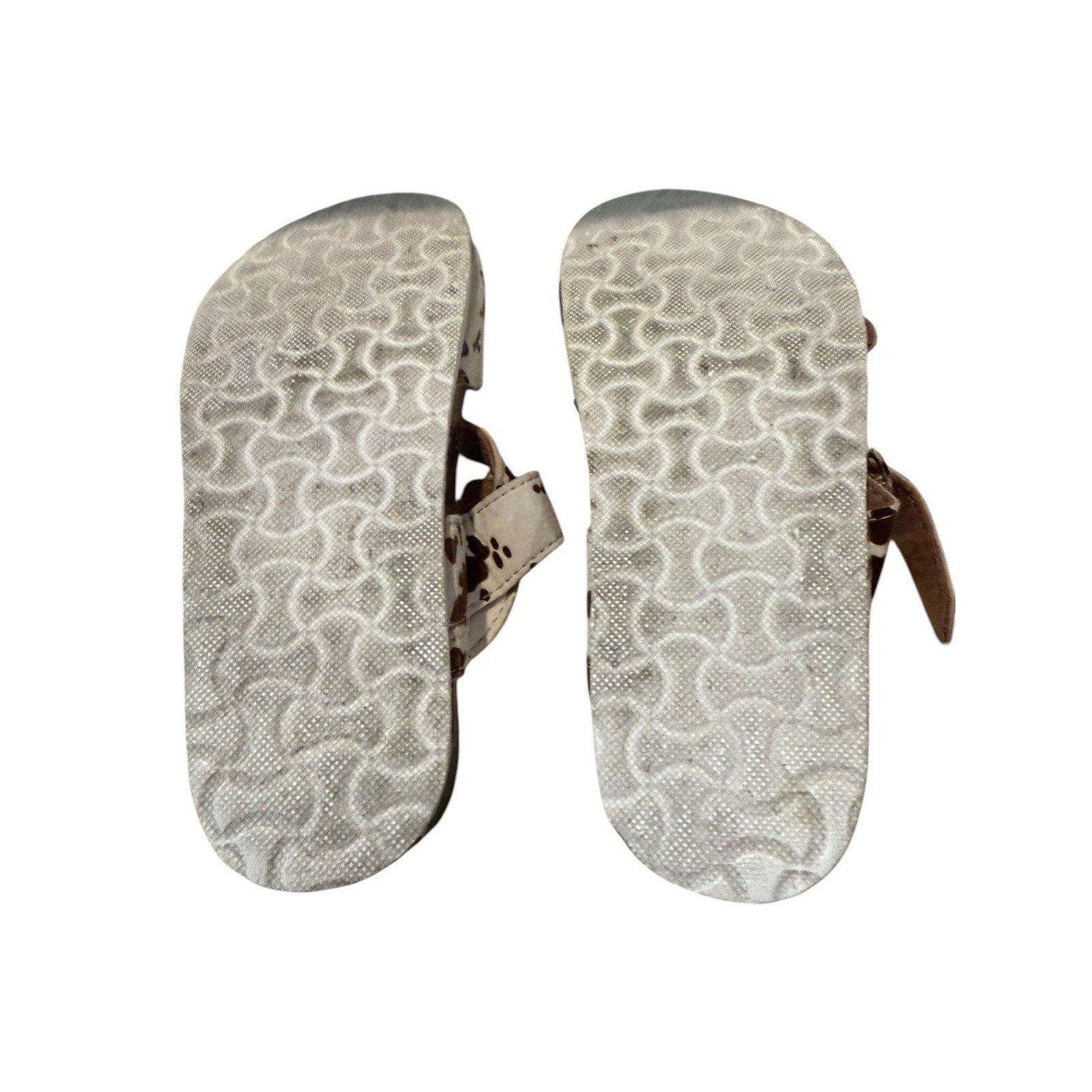 Outwoods Cow Print Sandals Women’s 6 Boho Western Buckle Slides