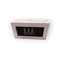 Rae Dunn White framed black wooden BAR Sign