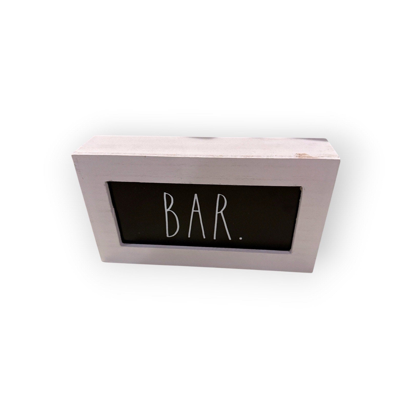 Rae Dunn White framed black wooden BAR Sign