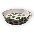 Monstera Platter Tray Rare Vintage Ceramic Round Serving Tray 10.5”