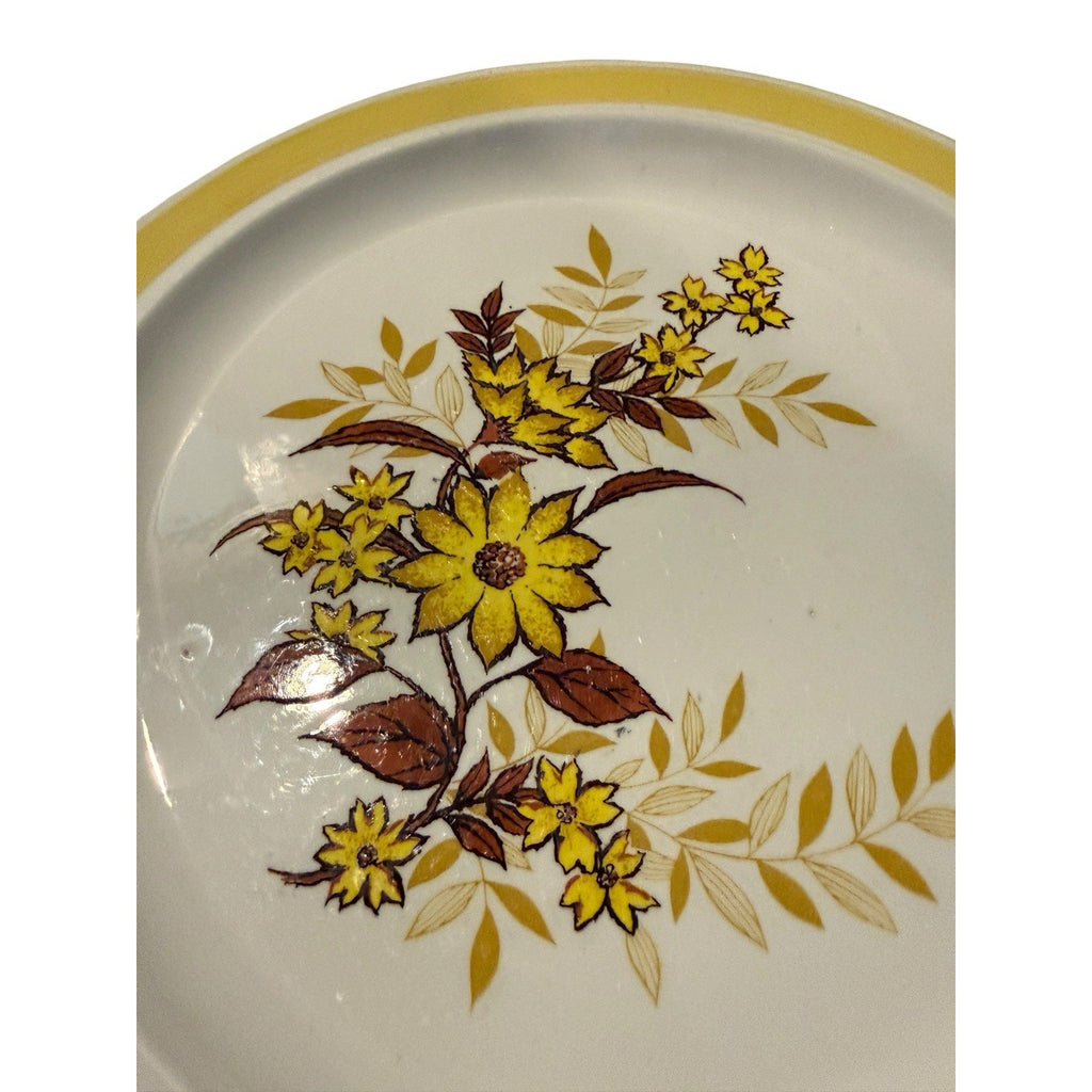 Royal China Company Yellow Flower 10.5 Inch Abstract Flower Plate Home Decor