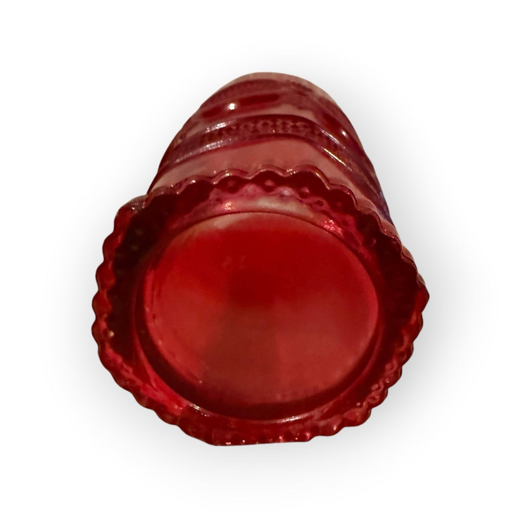 VNT Ruby Red Flashed Tumbler MCM Retro Barware Textured Farmhouse