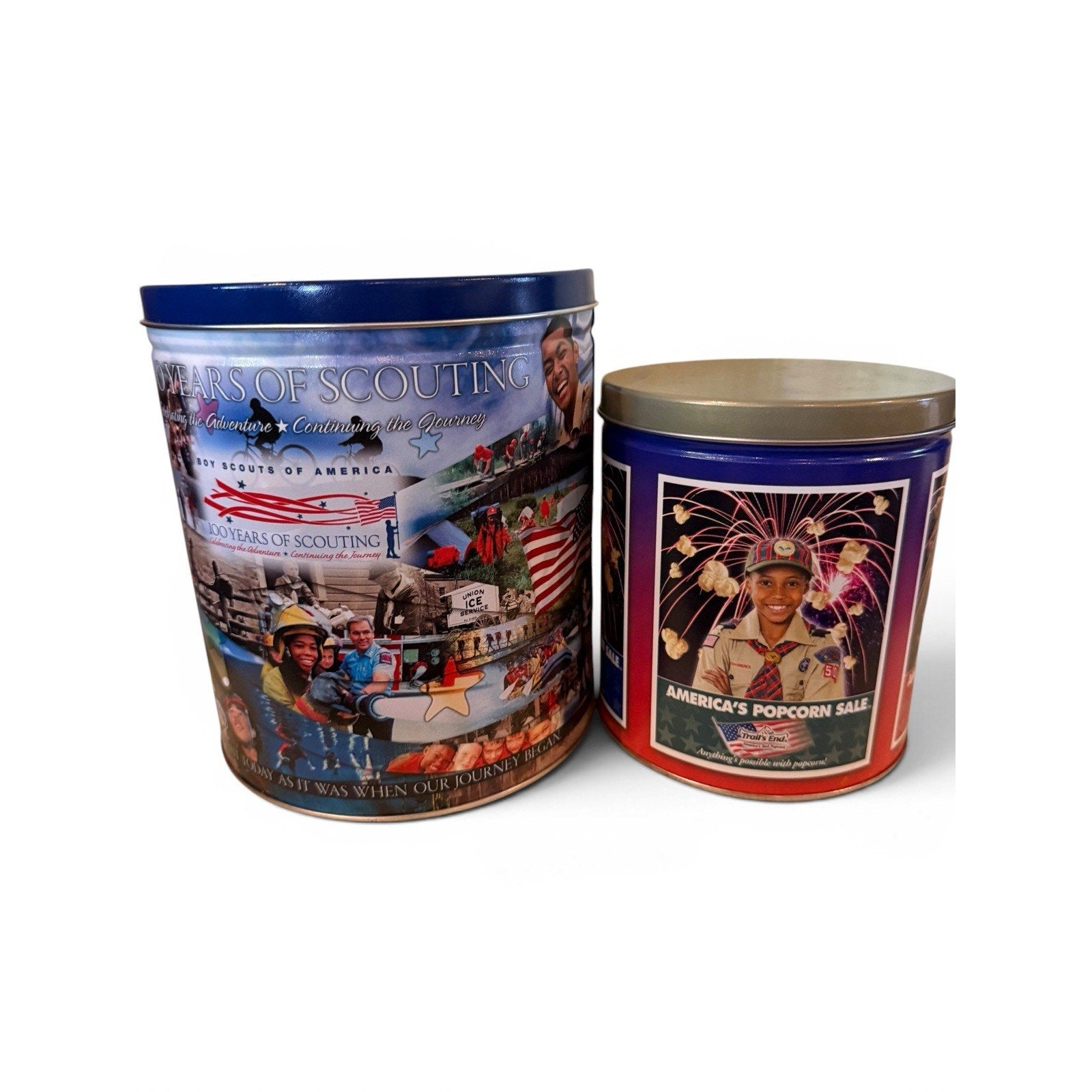 Trail's End Celebrating 100 Years of Scouting Empty Tin PreOwned: Set Of 2
