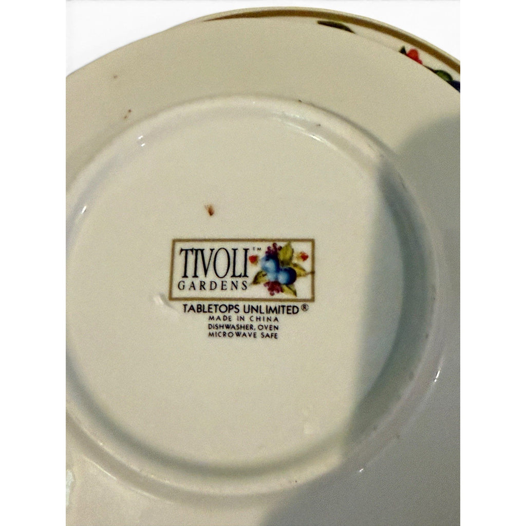 Tabletops Unlimited Tivoli Gardens Bread Dessert Plates 6" set/4 fruit butterfly