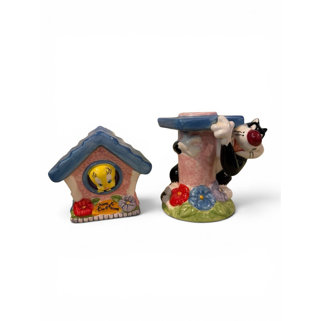 Loony Tunes Tweety Bird and Sylvester Bird House Salt and Pepper Shakers WB