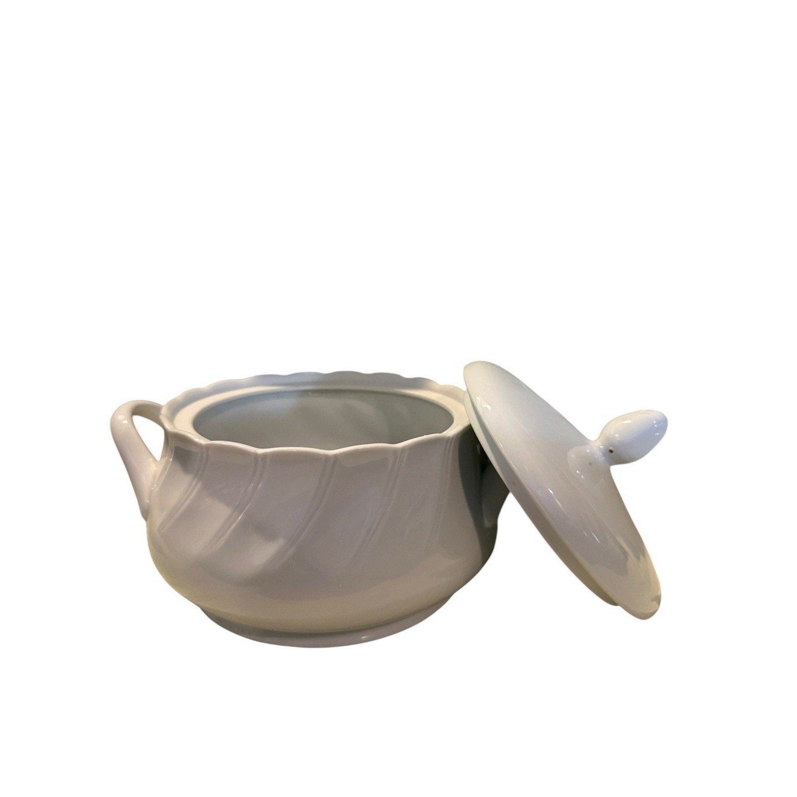 Sheffield Bone White Swirl Replacement China Covered Vegetable Bowl