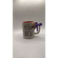 Rae Dunn Disney Cheshire Cat Mug How Curious Ceramic Coffee Tea Mug Pink NWT