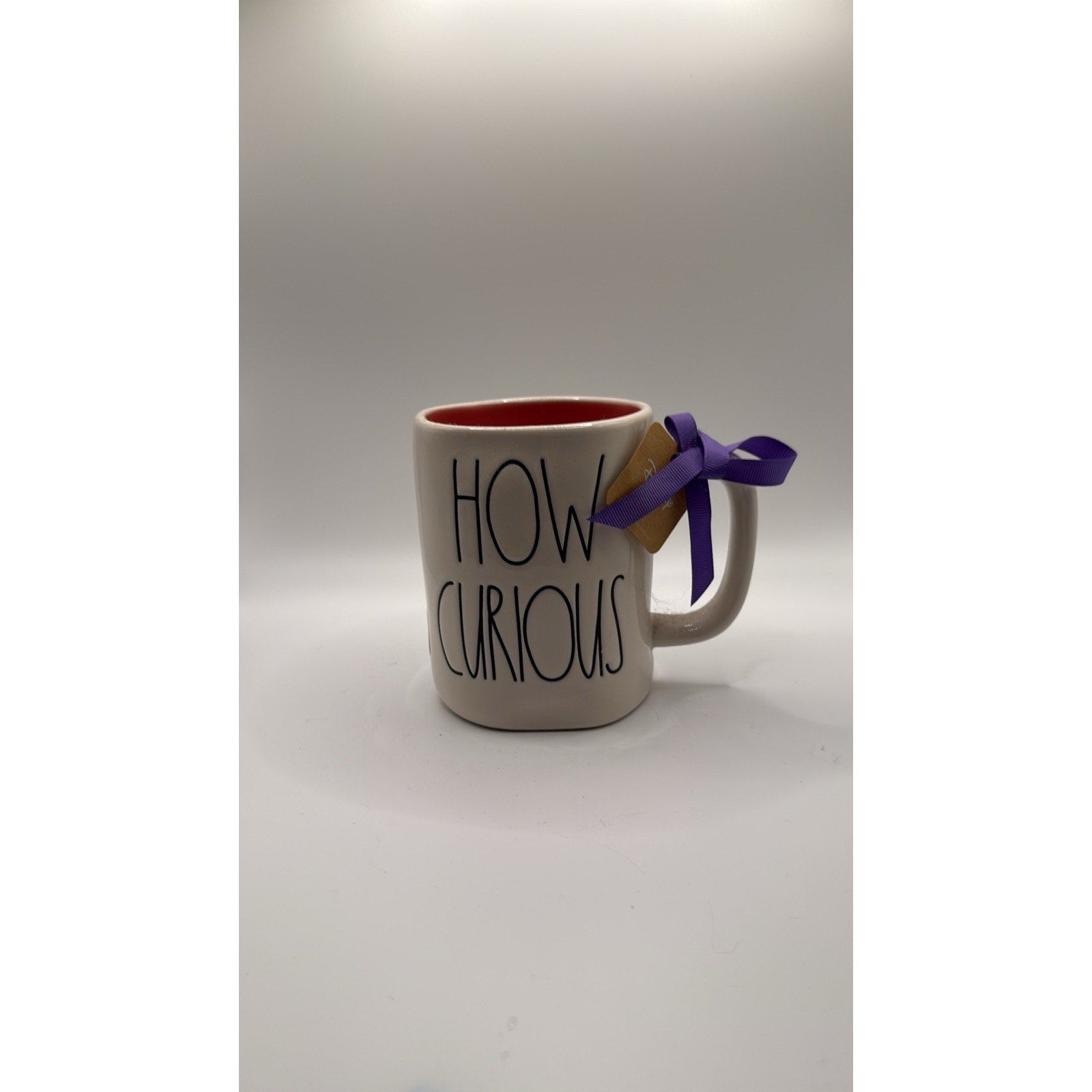 Rae Dunn Disney Cheshire Cat Mug How Curious Ceramic Coffee Tea Mug Pink NWT