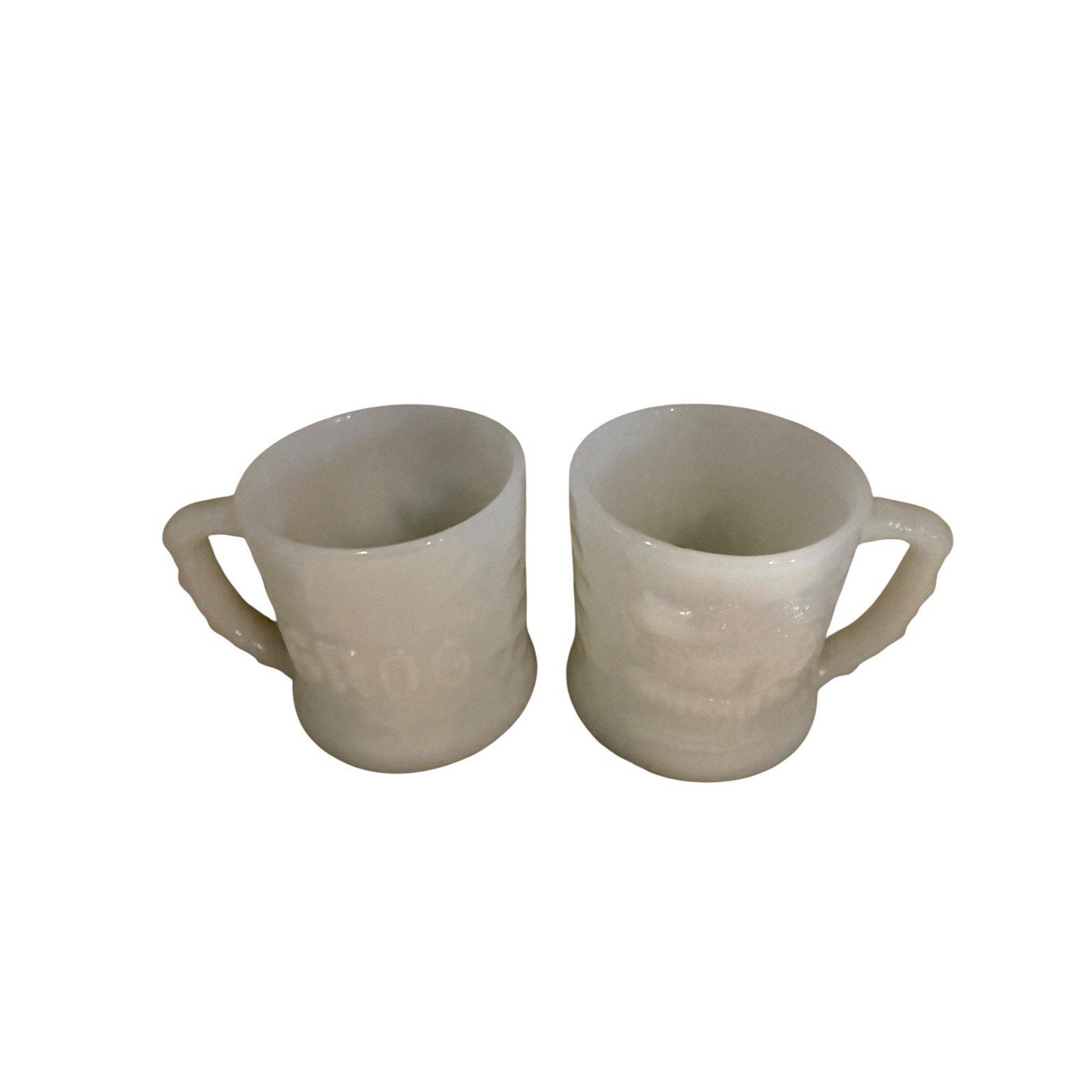 Vintage GROG Mug Milk Glass B.C. Comics Caveman Lot of 2 Coffee Cups