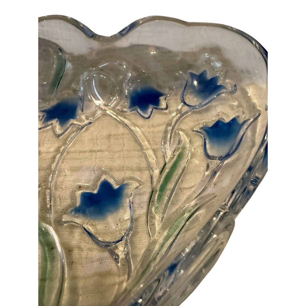 Mikasa Bluebells Flowers Crystal Heart Shape Dish - Valentine’s Day
