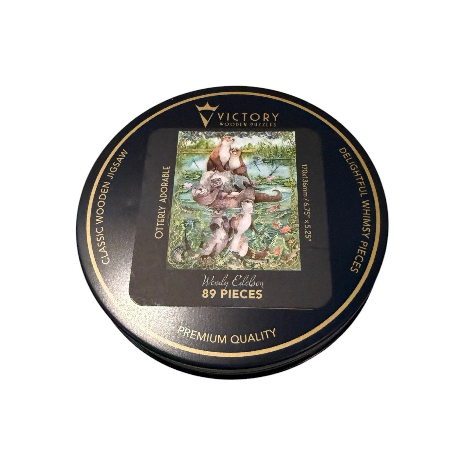 Victory Wooden Puzzles, LTD Otterly Adorable - Mini Quarter Tin 89 Piece Jigsaw