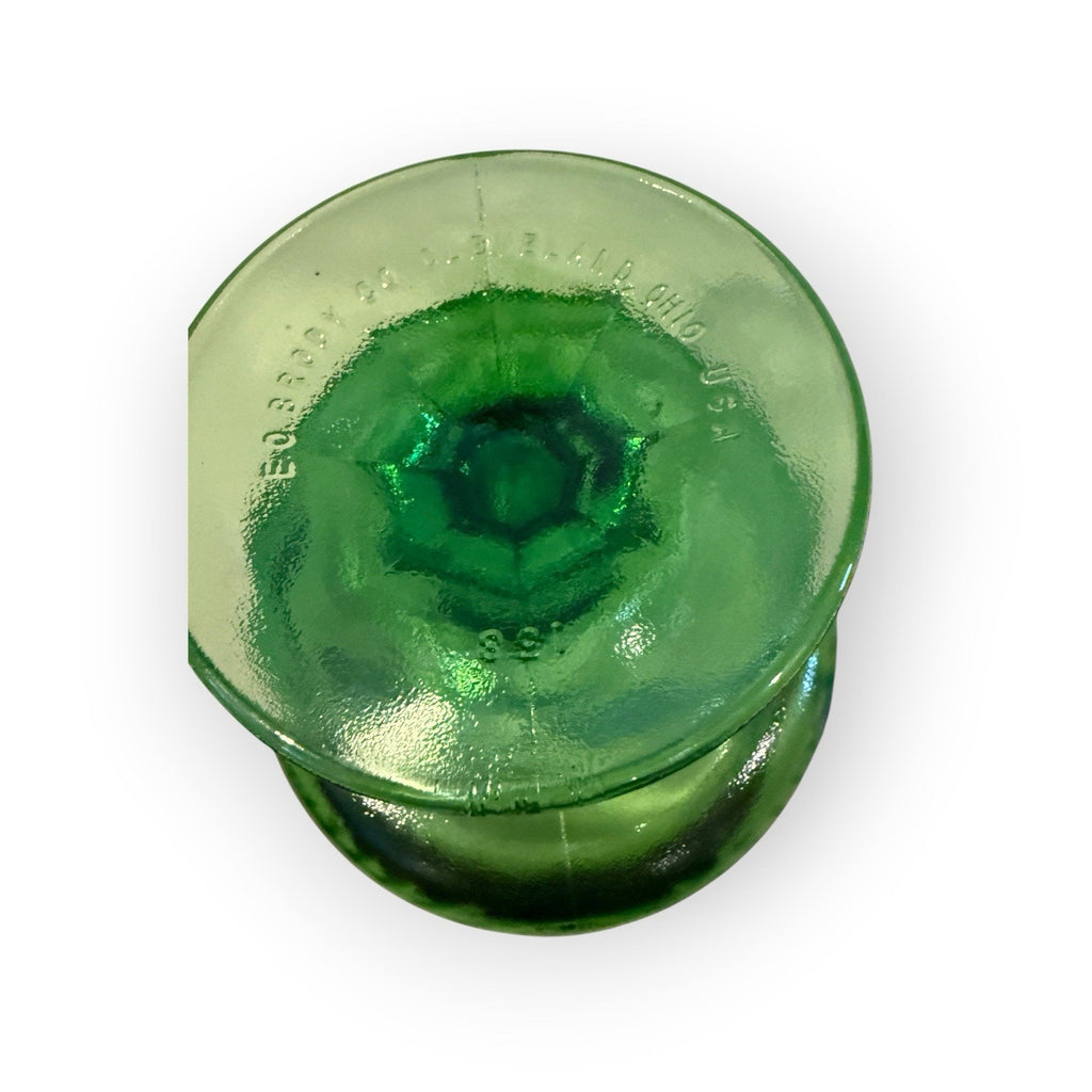 Heavy Vtg E.O BRODY CO Cleveland Ohio USA #138 Green Glass Candy Dish W/ Footed