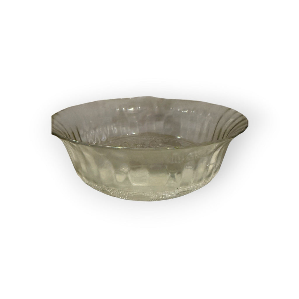 Lot of 2 Depression Glass Kig Malaysia Serving Bowl Fleur de Lis Design 7 7/8"