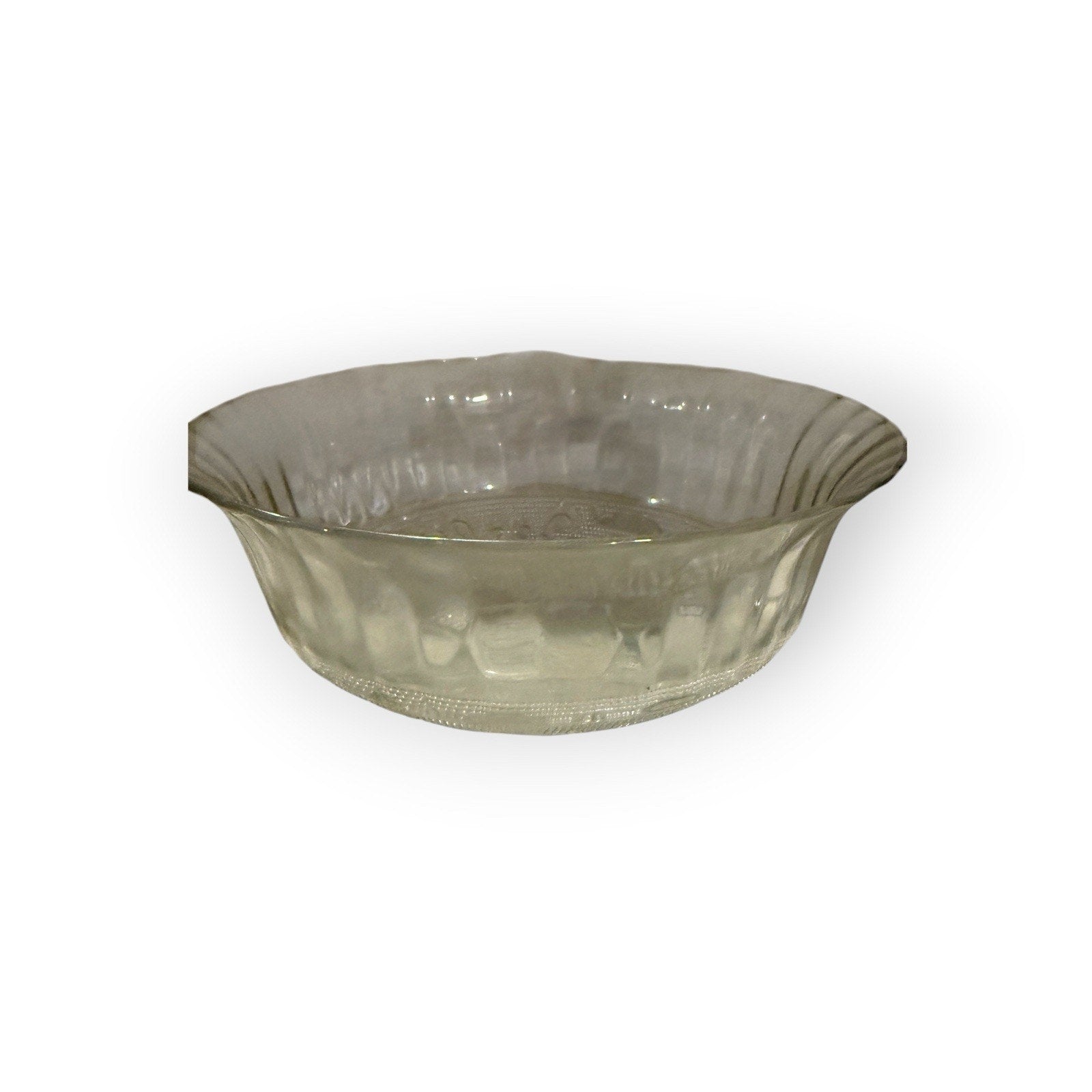 Lot of 2 Depression Glass Kig Malaysia Serving Bowl Fleur de Lis Design 7 7/8"