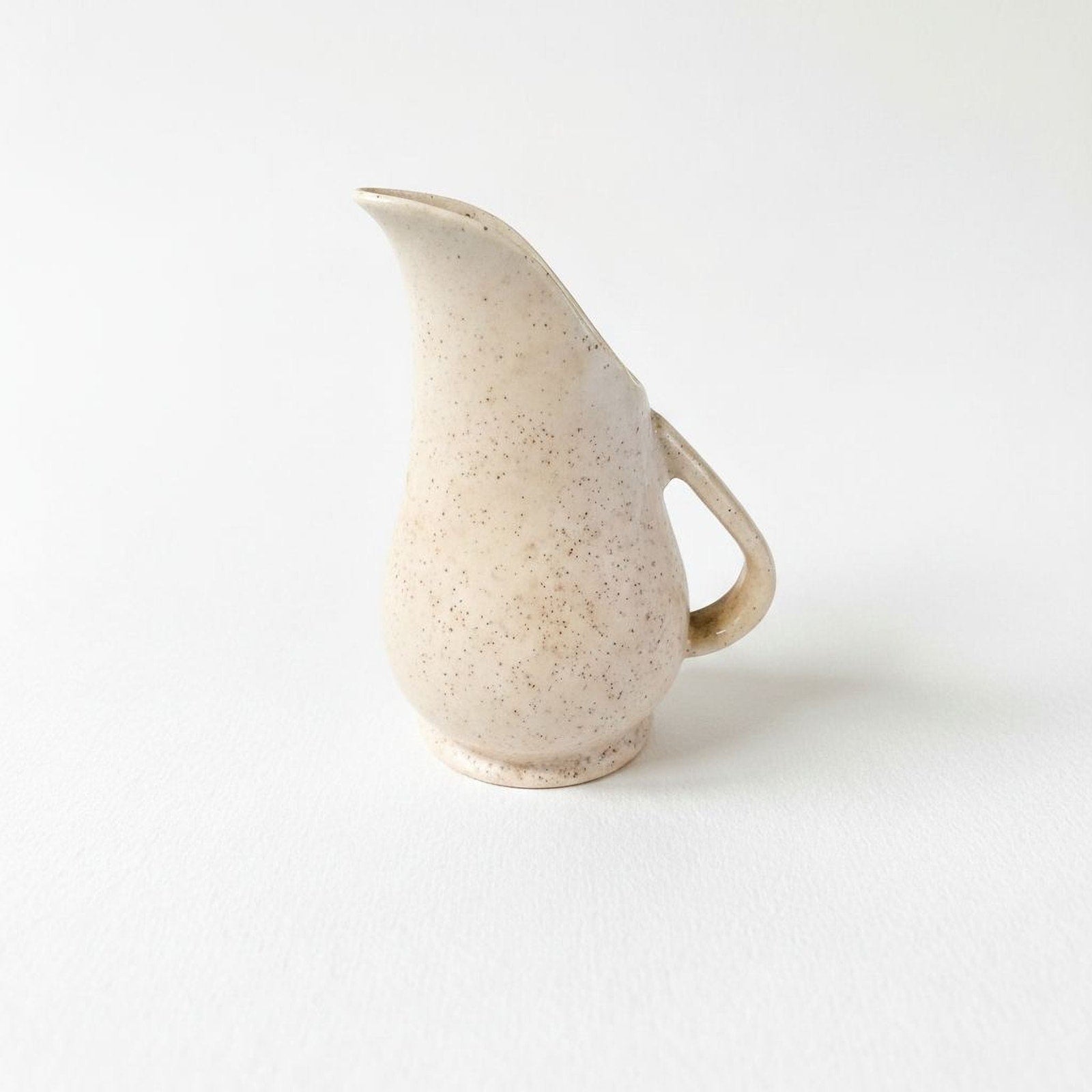 White Ceramic Creamer – Handmade Pink Speckled Jug | Rustic Kitchen Decor Vase