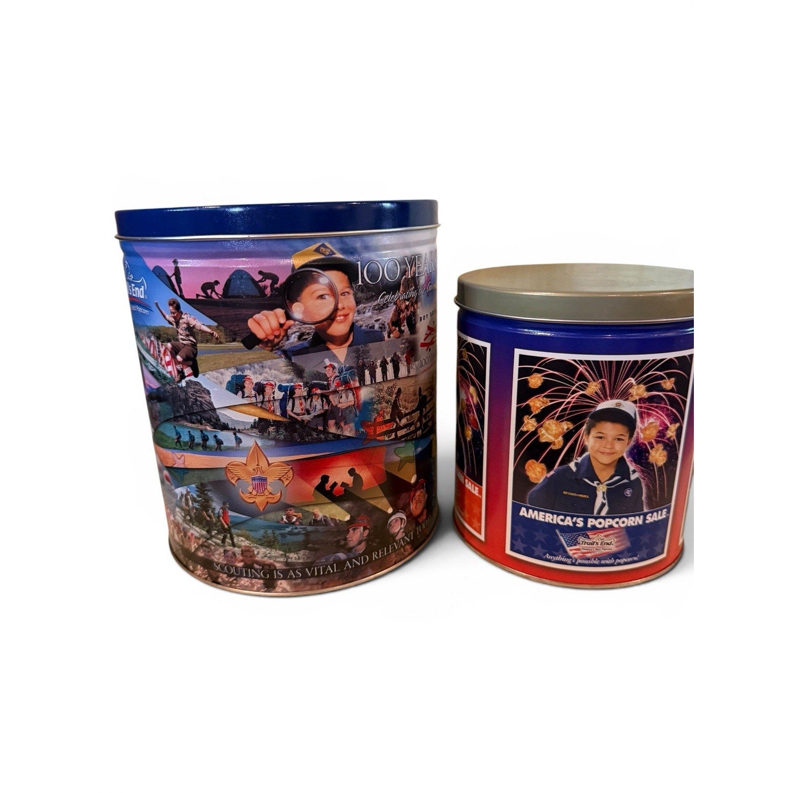 Trail's End Celebrating 100 Years of Scouting Empty Tin PreOwned: Set Of 2